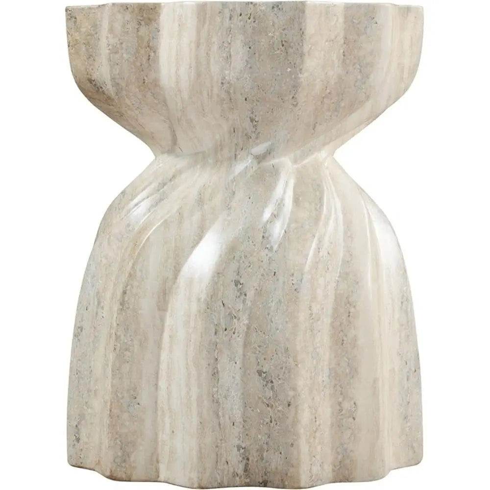Travertine Concrete End Table Art Deco Indoor Outdoor
