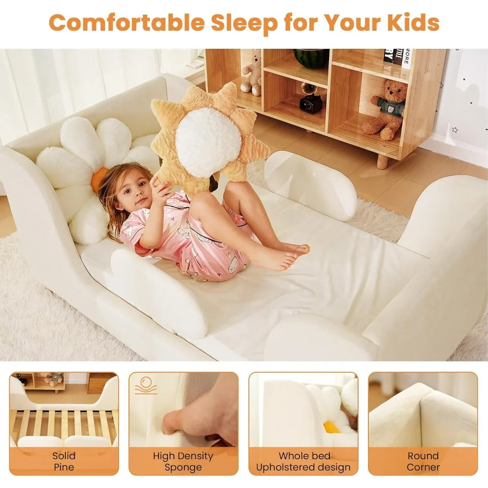 Zhuoting Toddler Bed Padded Floor Frame For Kids Safety