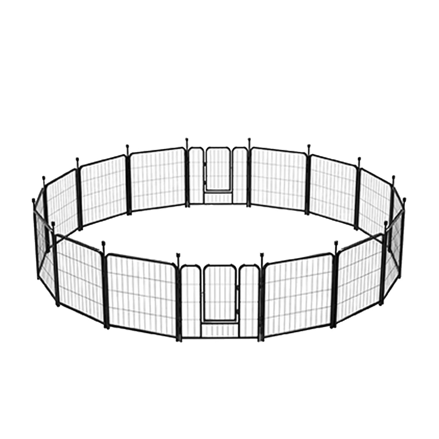 16 Panel 24 Inch Pet Exercise Playpen with Sound Reduction Cover and Clips