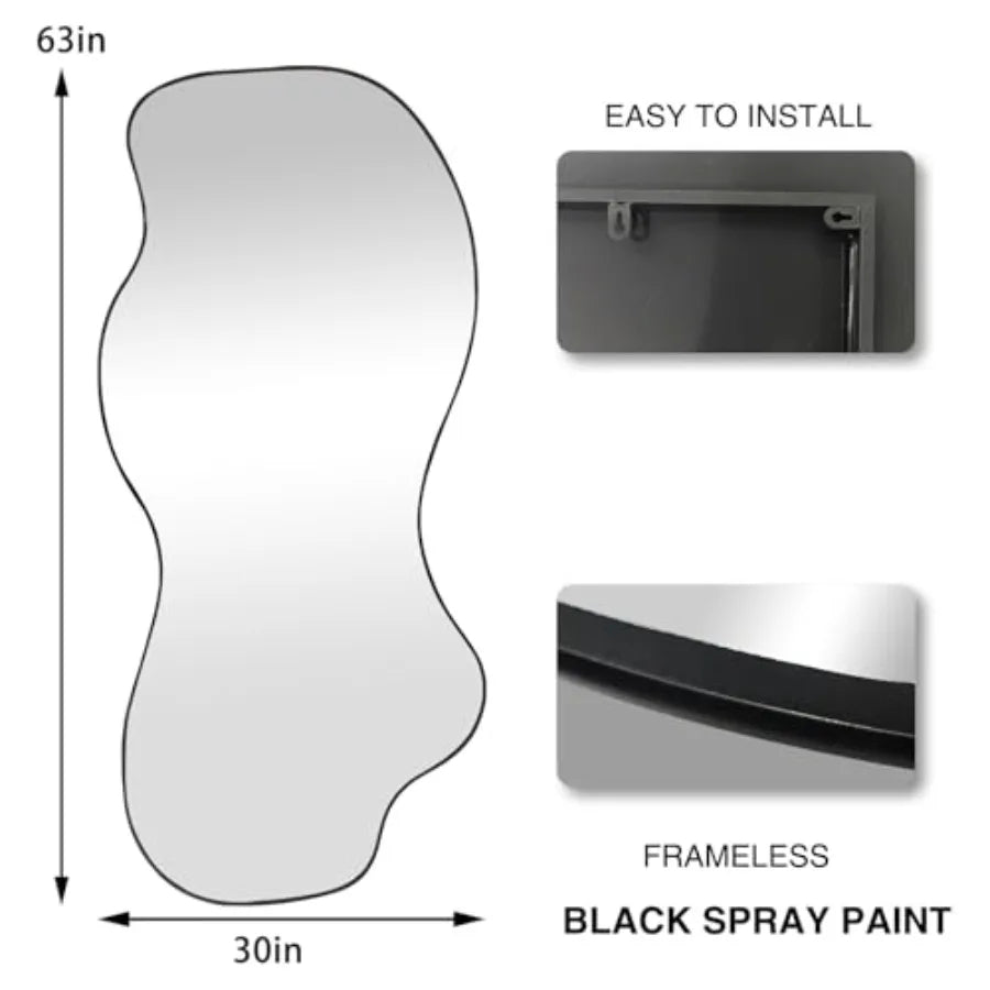 Irregular Mirror Asymmetrical Frameless Wall Mirror For Dressing Room