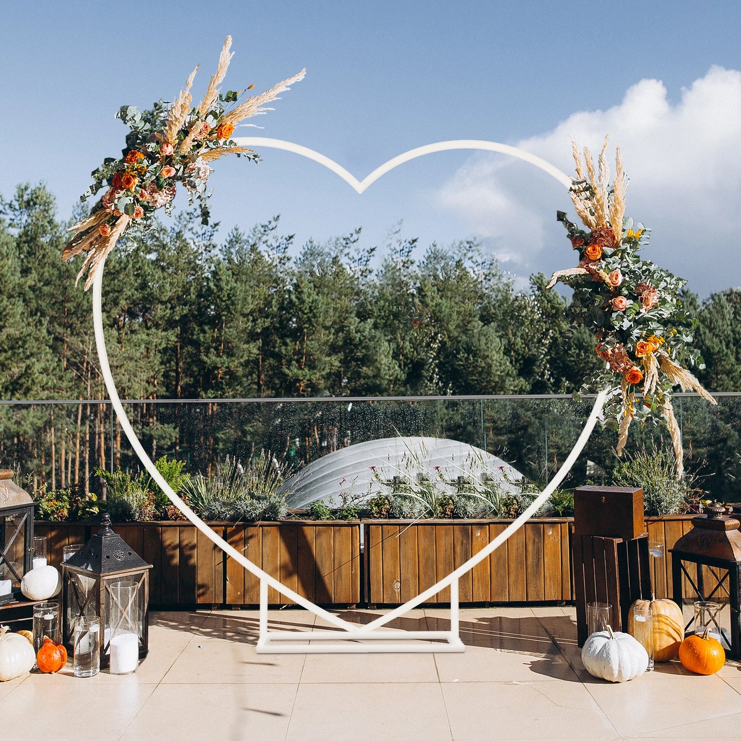 Heart Shape Wedding Arch Stand Metal Base Backdrop Frame