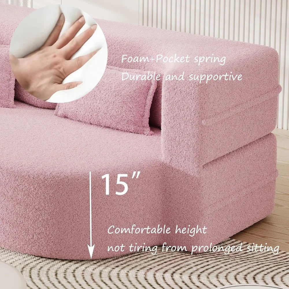 EAJNFAJK Convertible Folding Sofa Bed Memory Foam Sleeper