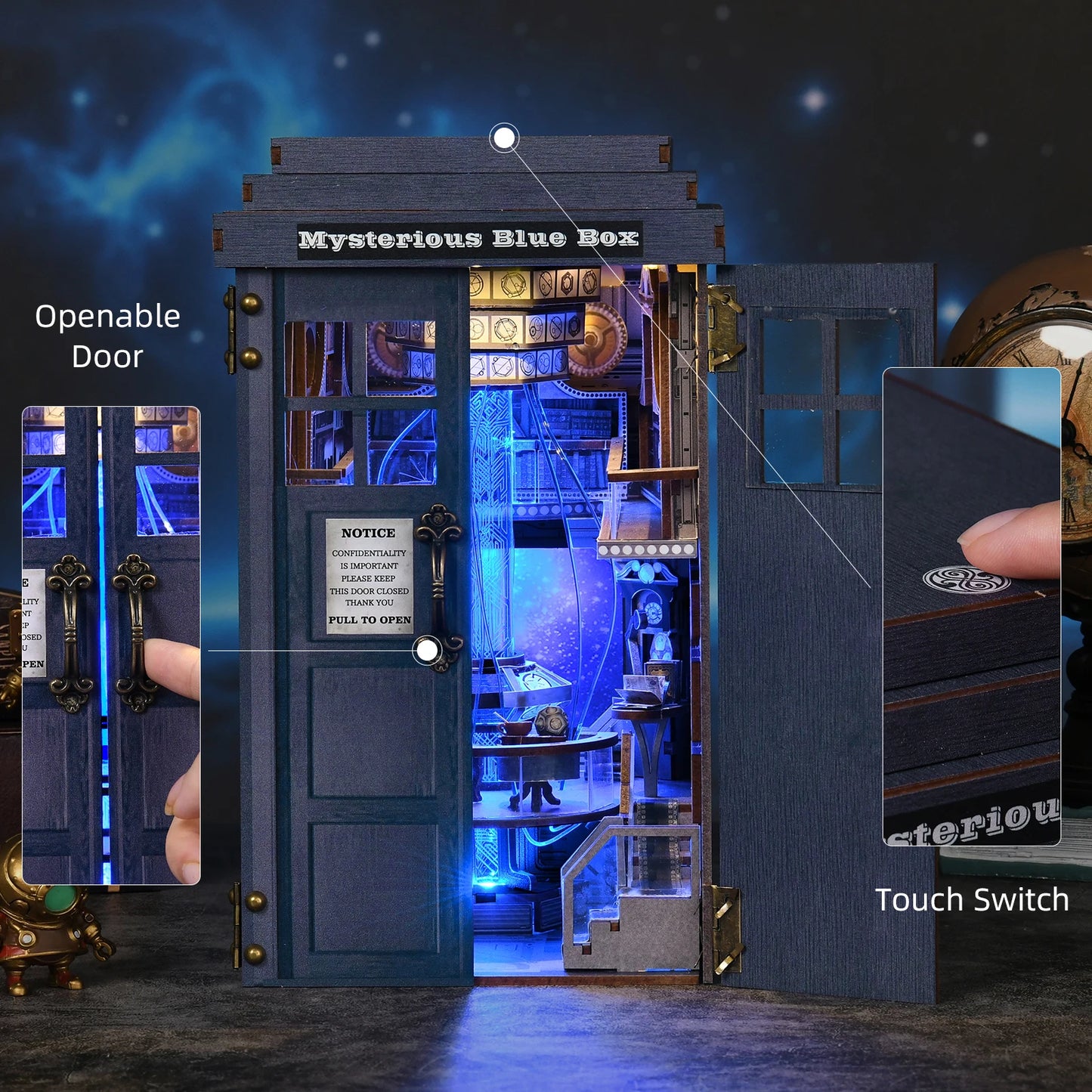 ASLOWSNAIL Book Nook Kit Mysterious Telephone Booth Wooden Puzzle