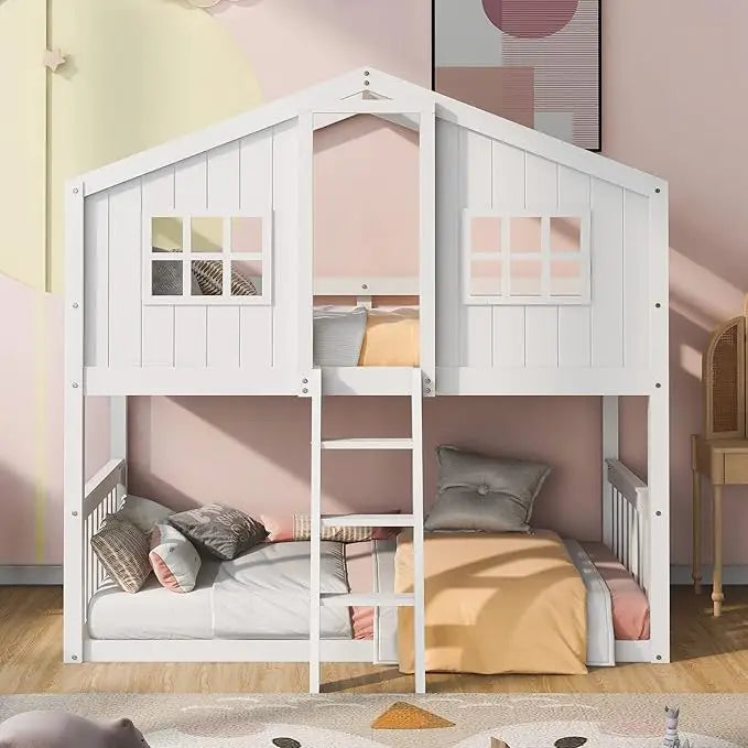 Twin Over Twin Bunk Bed Playhouse With Drawers