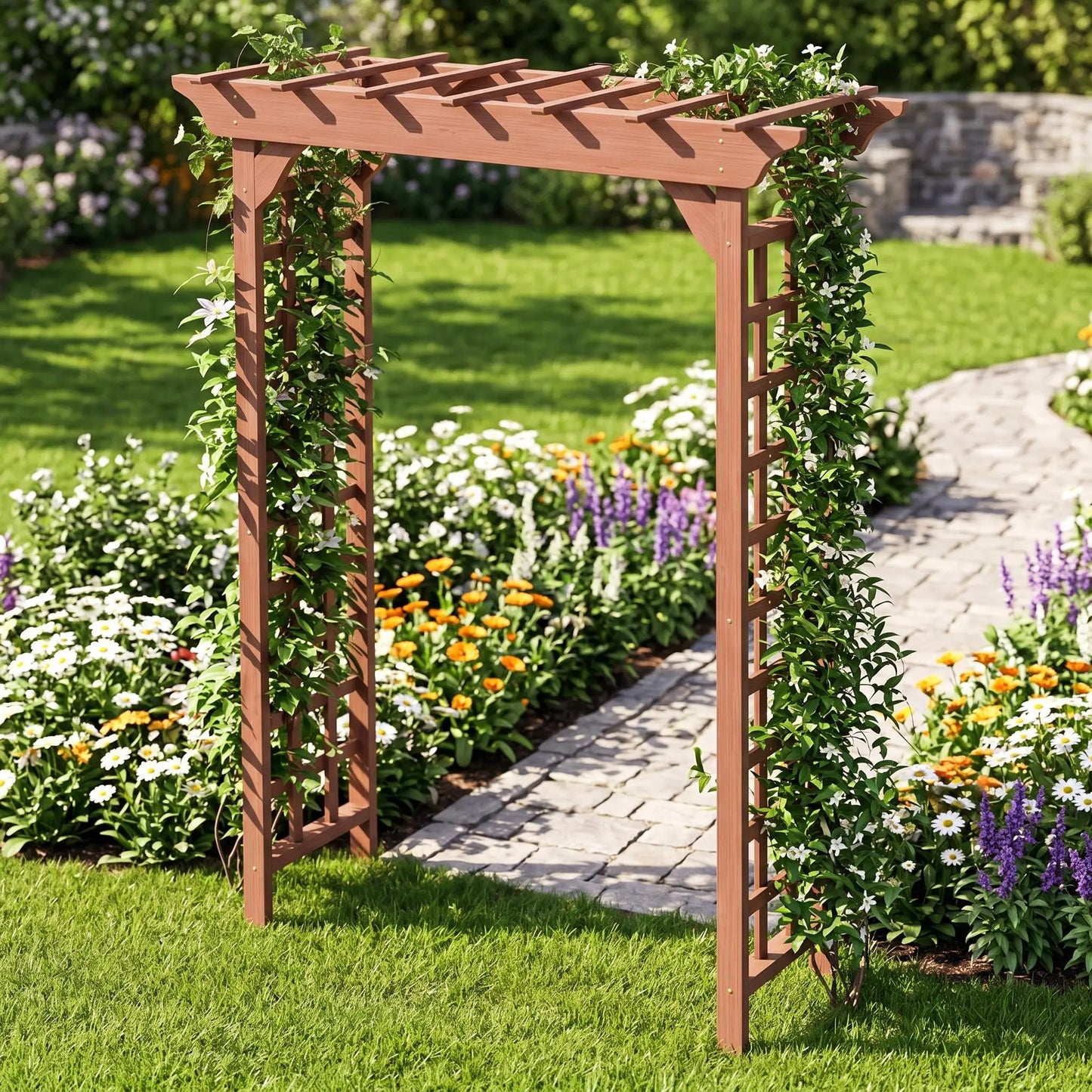 Wooden Garden Arbor For Plant Climbing Outdoor Pergola