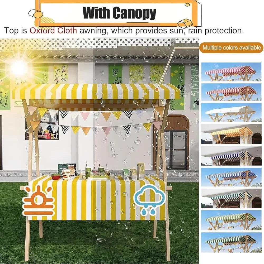 Collapsible Market Stall Rack With Canopy For Street Vendors