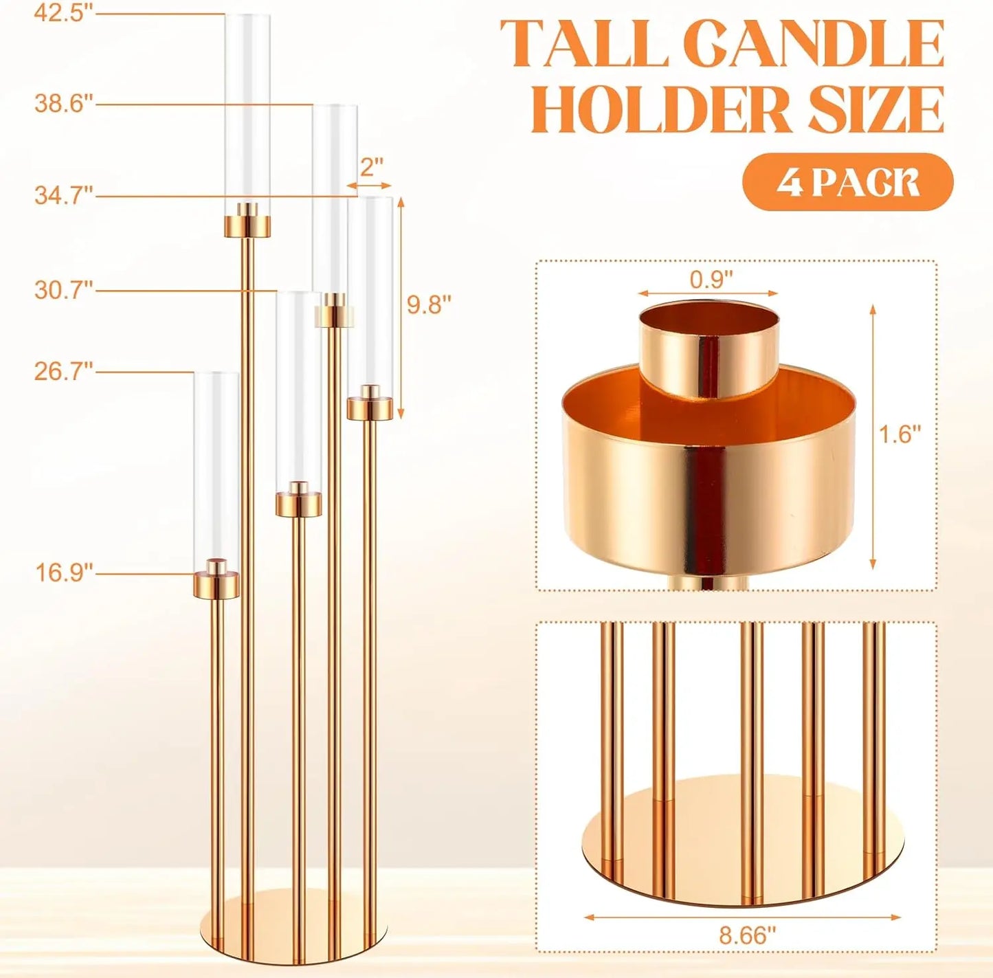 Four Piece Floor Candelabra Centerpieces For Wedding Tables