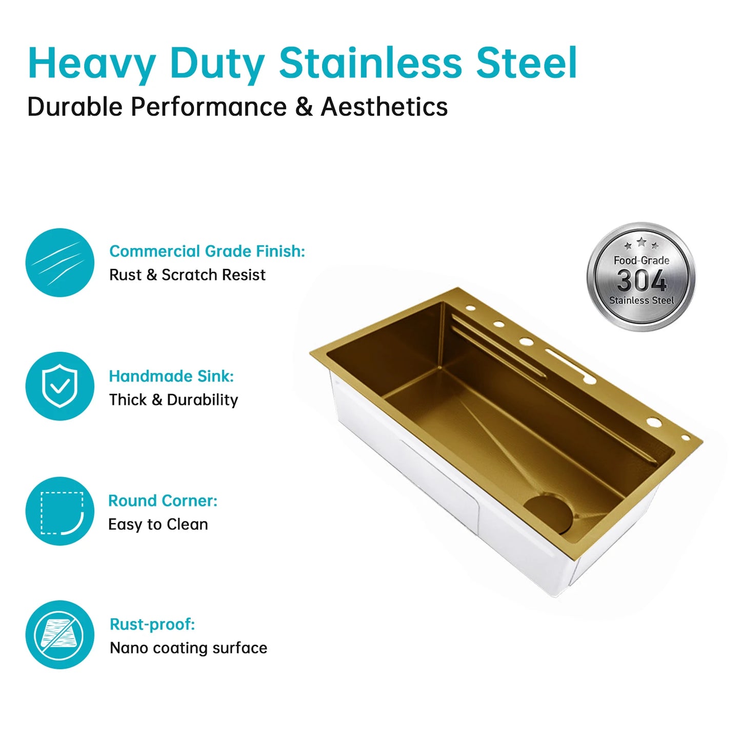 Drop In Kitchen Sink Workstation Stainless Steel Top Mount