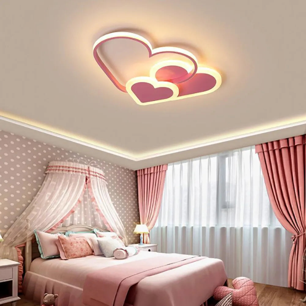 Heart Shaped LED Light Ceiling Lamp With Remote Control