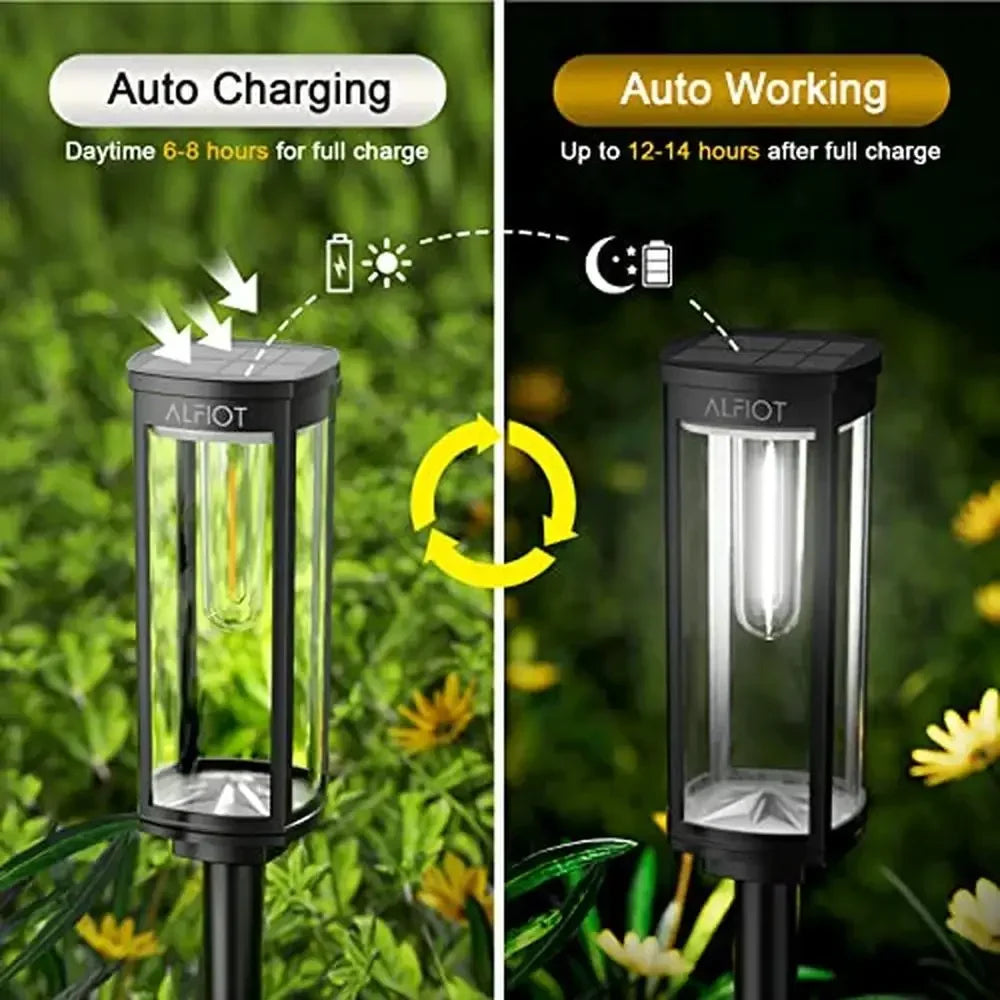 Solar Pathway Lights EightPack Upgraded IP65Certified Weatherproof Landscape Illumination