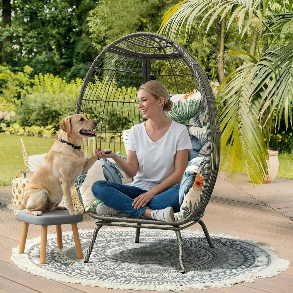 Floral Egg Chair Cushion For Indoor Outdoor Hanging Hammock