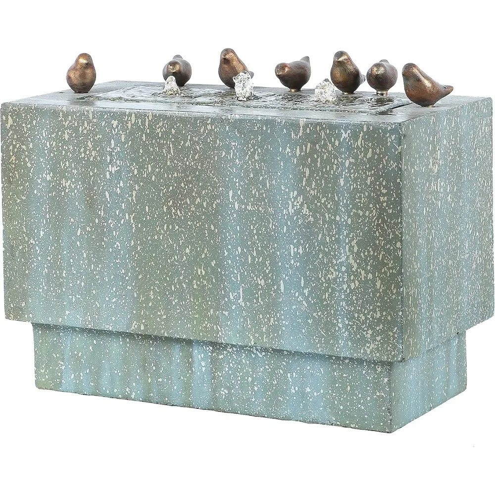 Outdoor Water Fountain Resin Stone Patina With LED