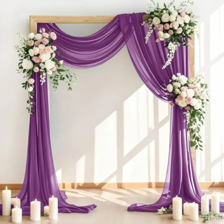 Wedding Arch Draping Fabric Sheer Chiffon Backdrop Panel