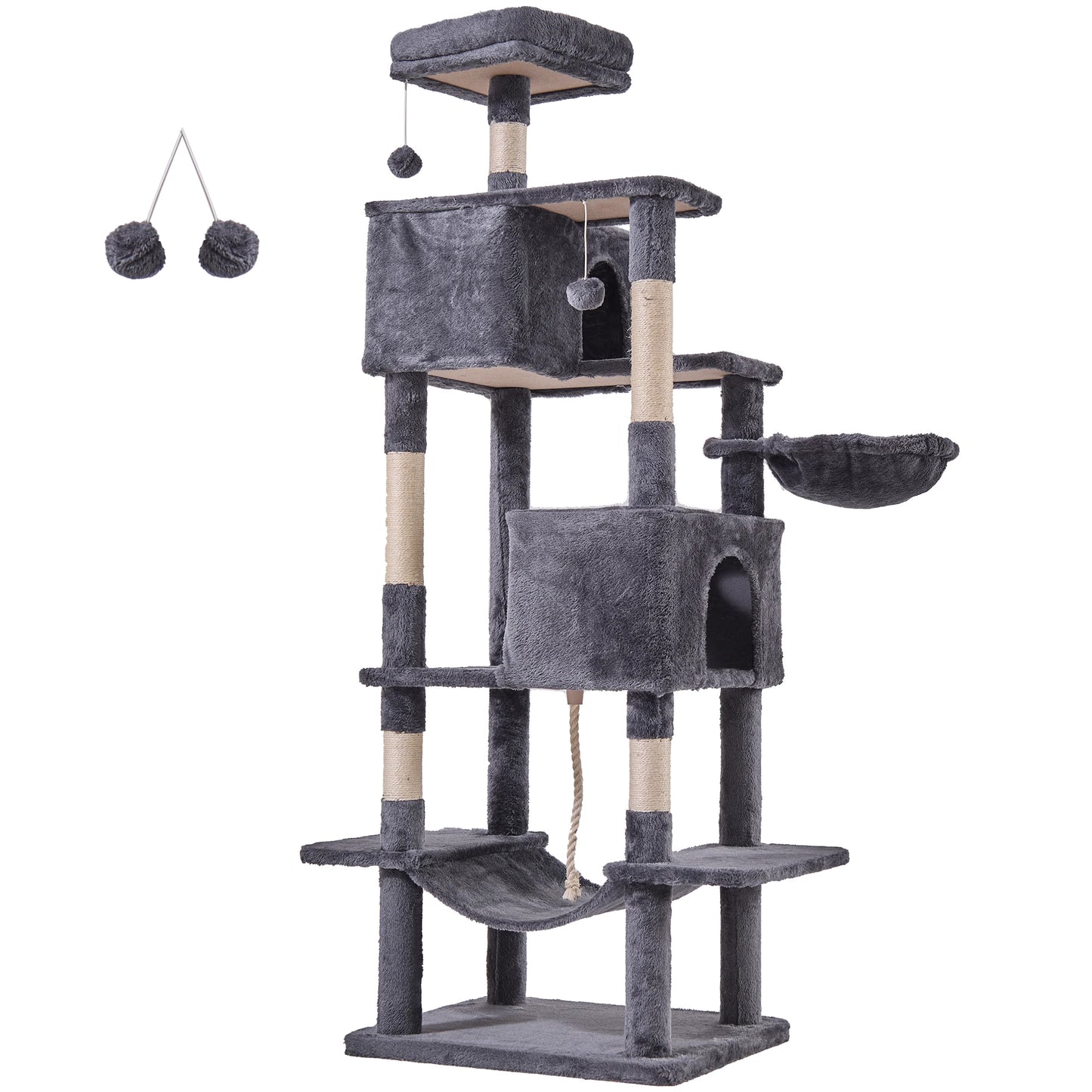JHK Five Tier Cat Tree Tower With Condo And Sisal Posts