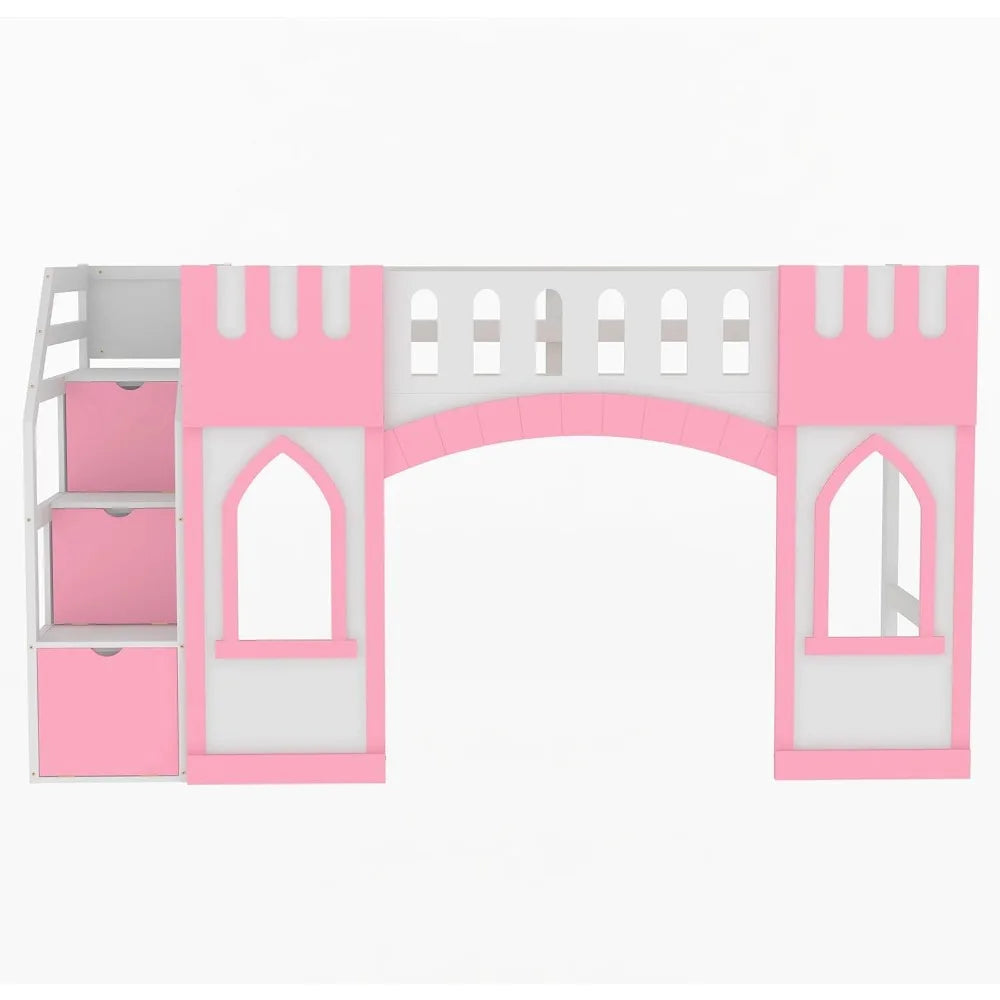 Harper And Bright Designs Loft Bed With Storage Staircase