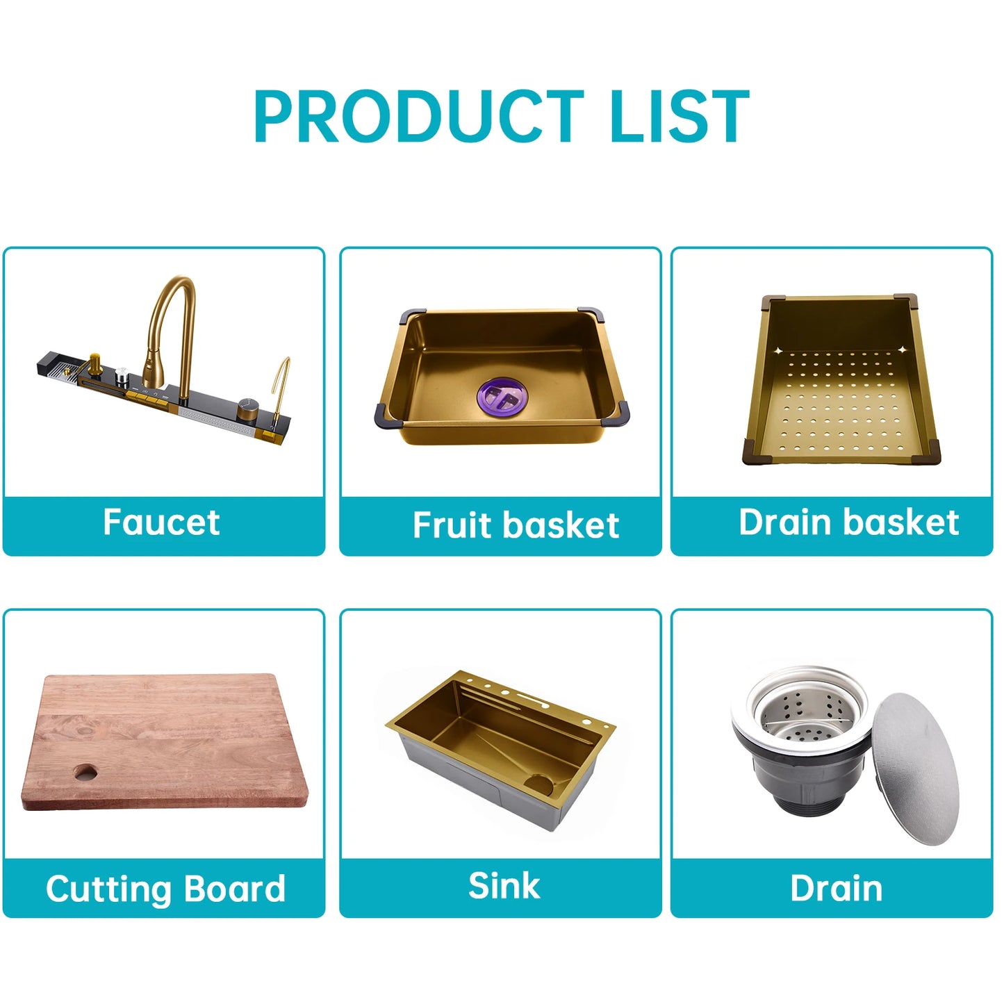 Drop In Kitchen Sink Workstation Stainless Steel Top Mount