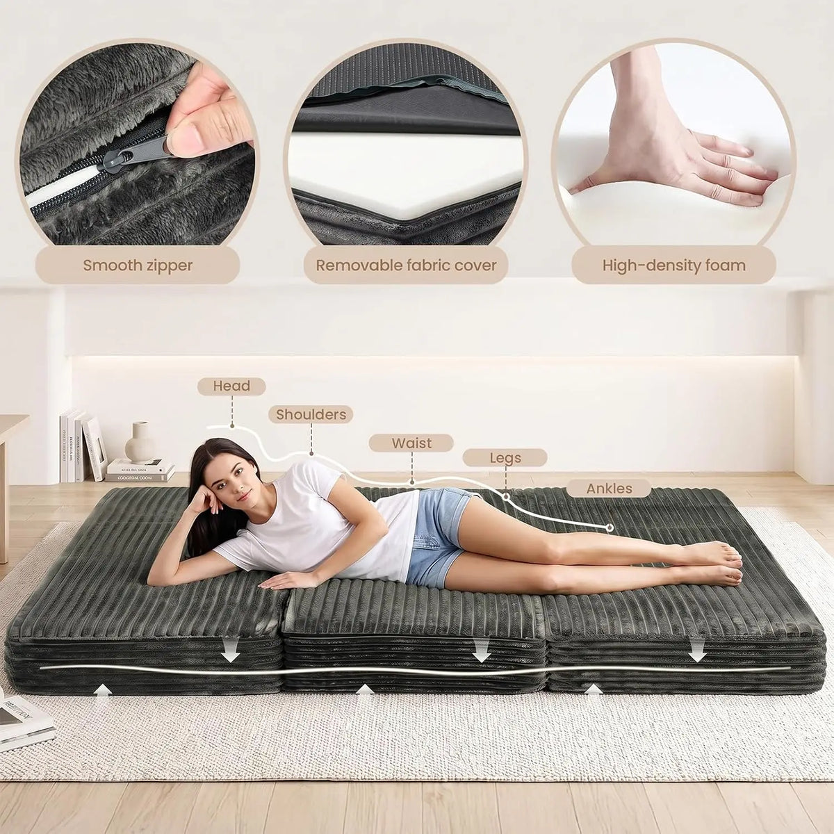 Novilla Folding Memory Foam Mattress For Guests And Camping Dorms