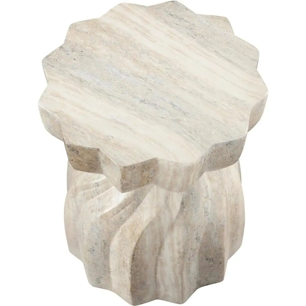 Travertine Concrete End Table Art Deco Indoor Outdoor