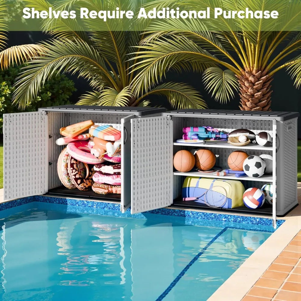 Outdoor Storage Cabinet Weatherproof With Lockable Doors