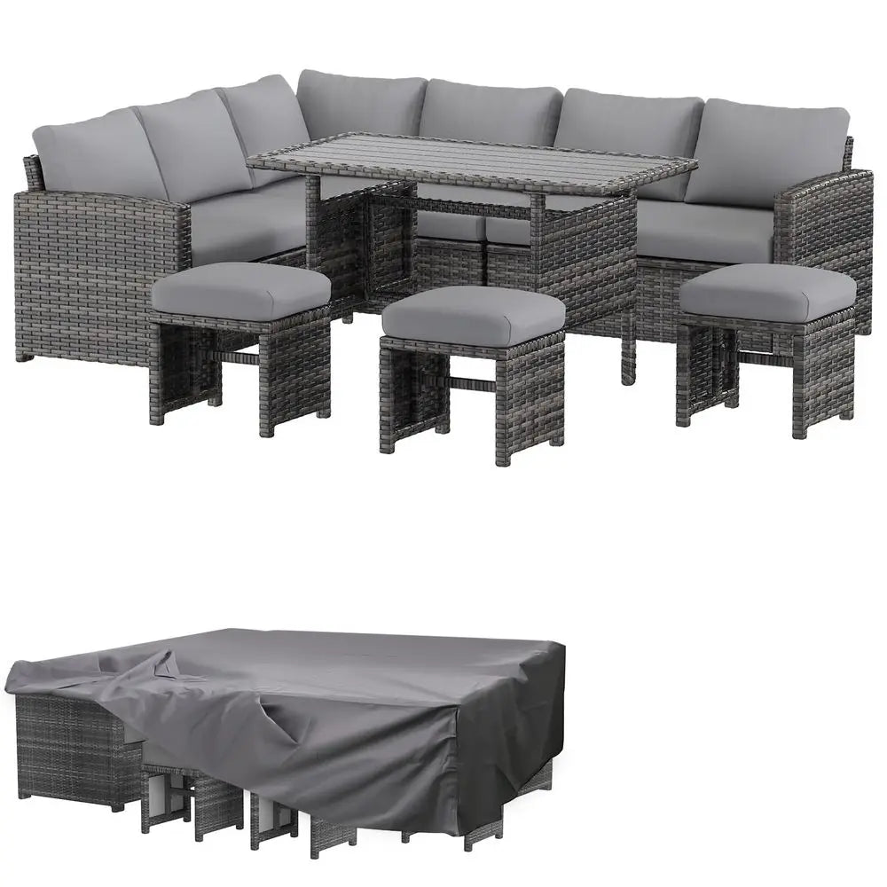 Outdoor All Weather Patio Furniture Set With Waterproof Cover