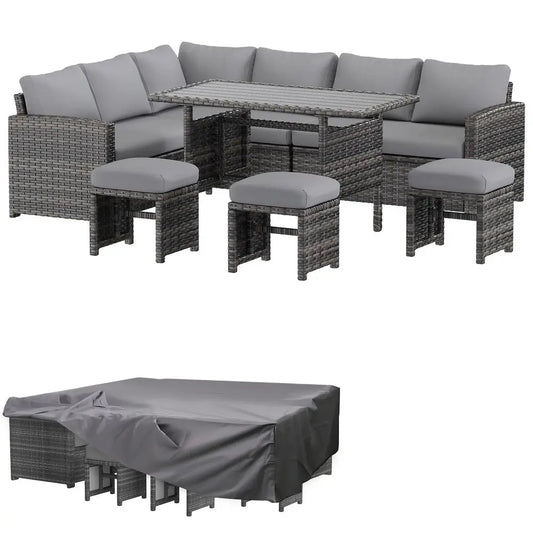 Outdoor All Weather Patio Furniture Set With Waterproof Cover