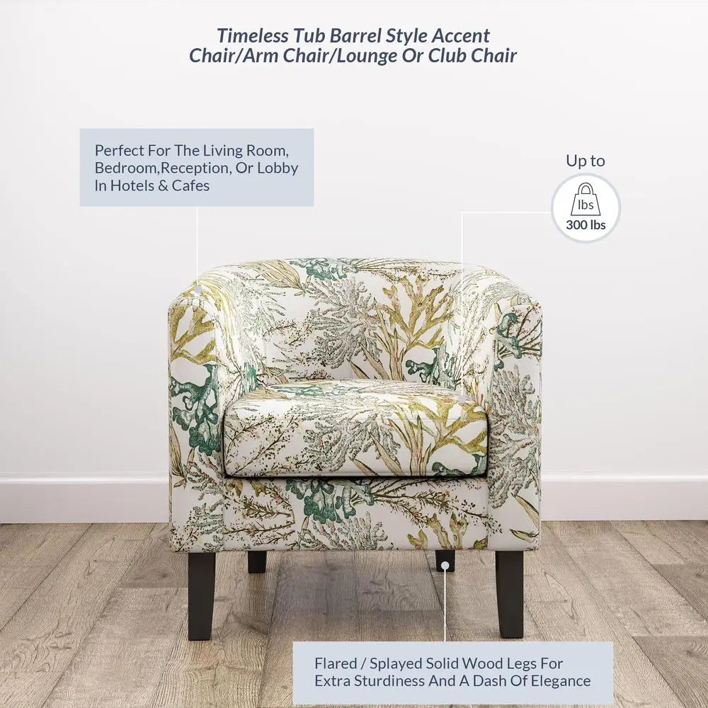 Living Room Linen Barrel Chairs Set for Modern Home