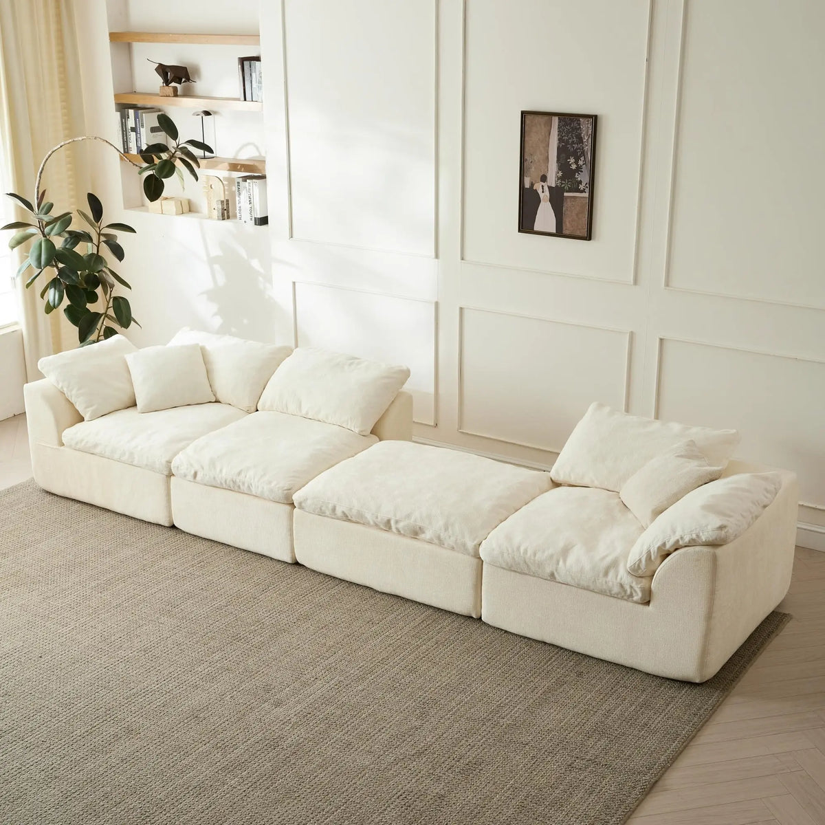 Yeflixvrau Modern L Shaped Modular Sectional Sofa With Ottoman