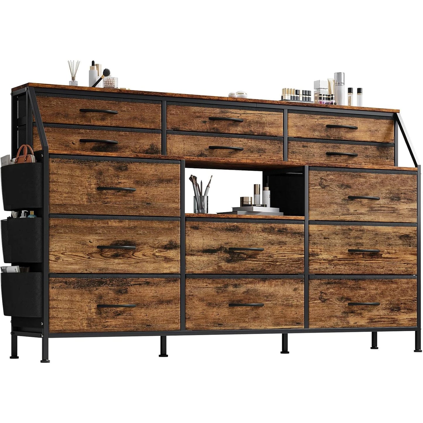 14 Drawer Dresser With Wooden Top Frame Television Stand