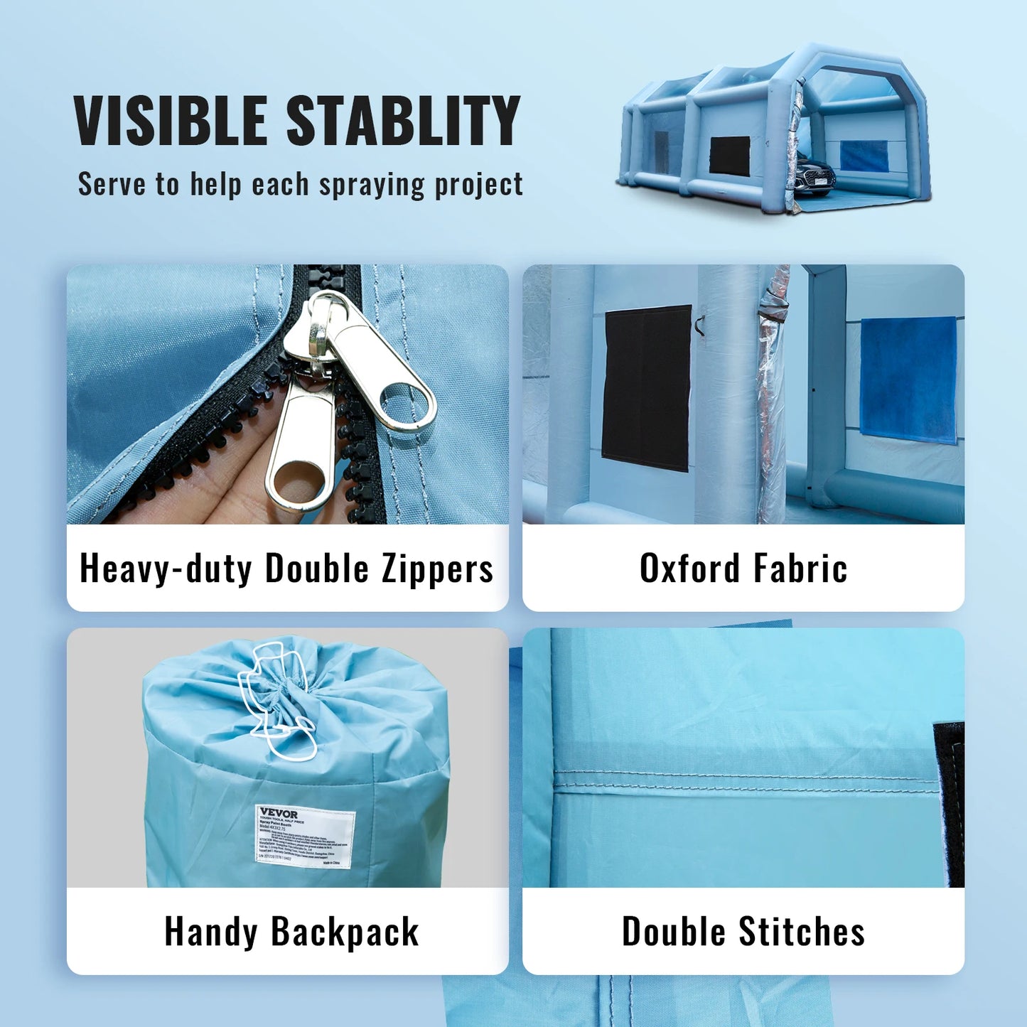 SucceBuy Portable Inflatable Paint Booth with Blowers and Air Filter System