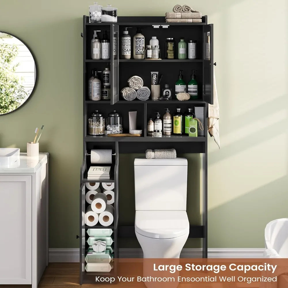 Over The Toilet Storage Cabinet With Glass Doors Bathroom