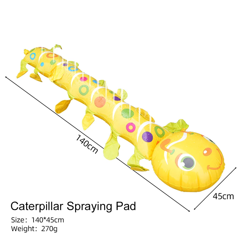 Caterpillar Sprinkler Pad Splash Play Mat For Kids Backyard