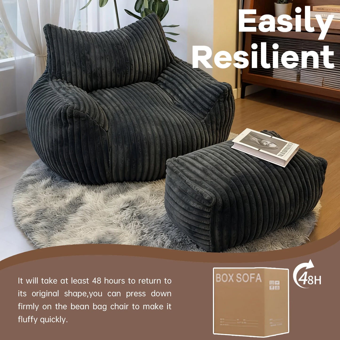 Reading Chair Bean Bag Chairs for Adults Living Room Furniture
