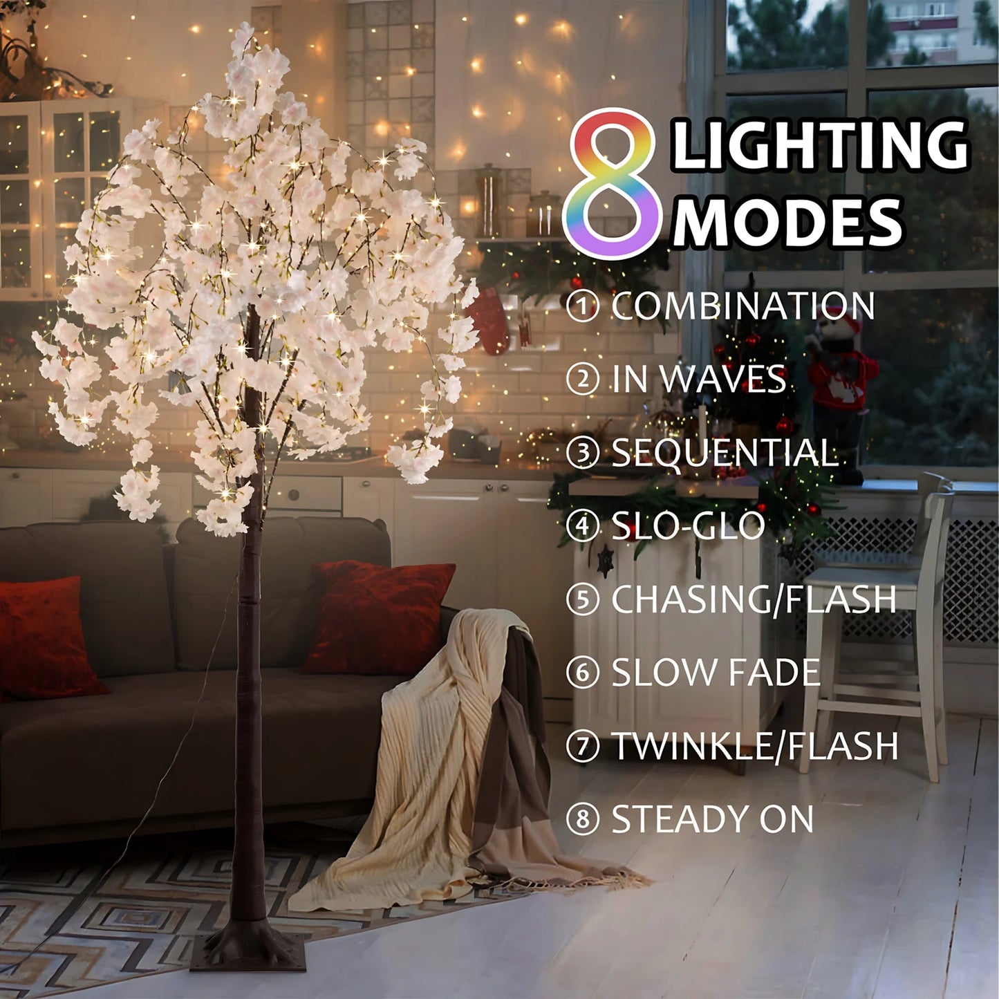 Cherry Blossom Tree Light LED Floor Lamp For Interiors