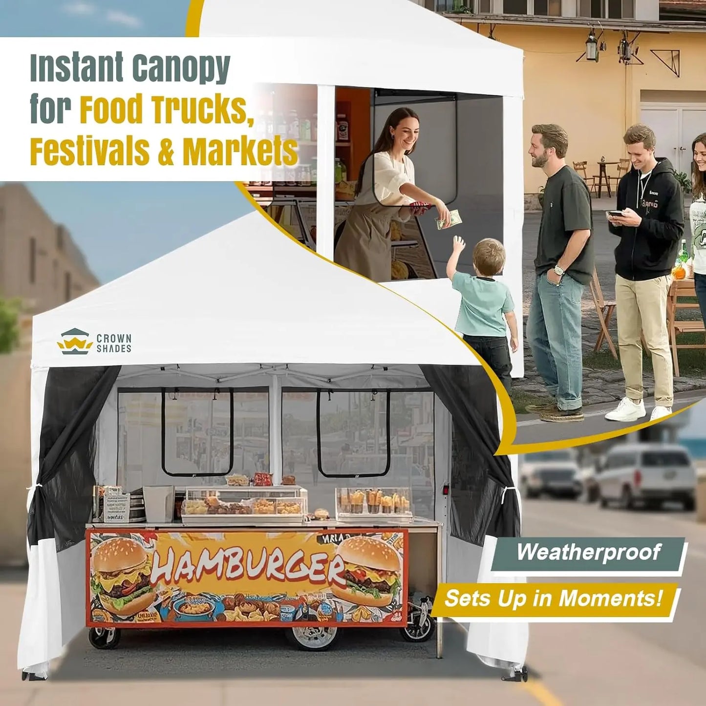 Pop Up Canopy Tent With Mosquito Netting And Centerlock Setup
