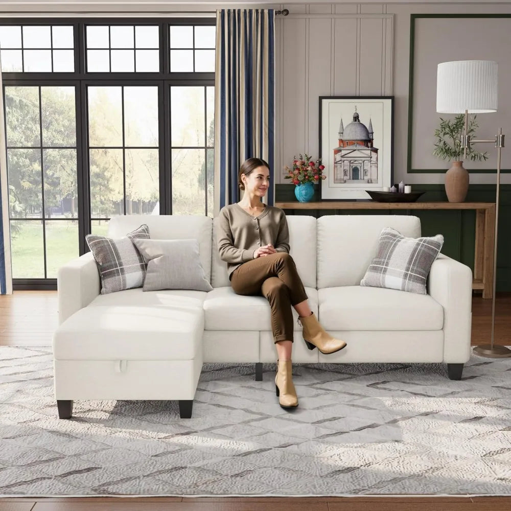 MKDK L Shaped Sectional Sofa With Washable Removable Cover