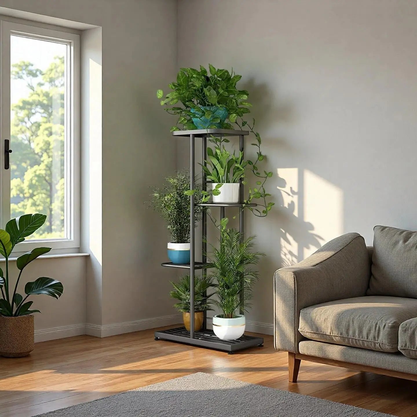 4-Tier Plant Stand Indoor Outdoor Corner Shelf Garden Patio