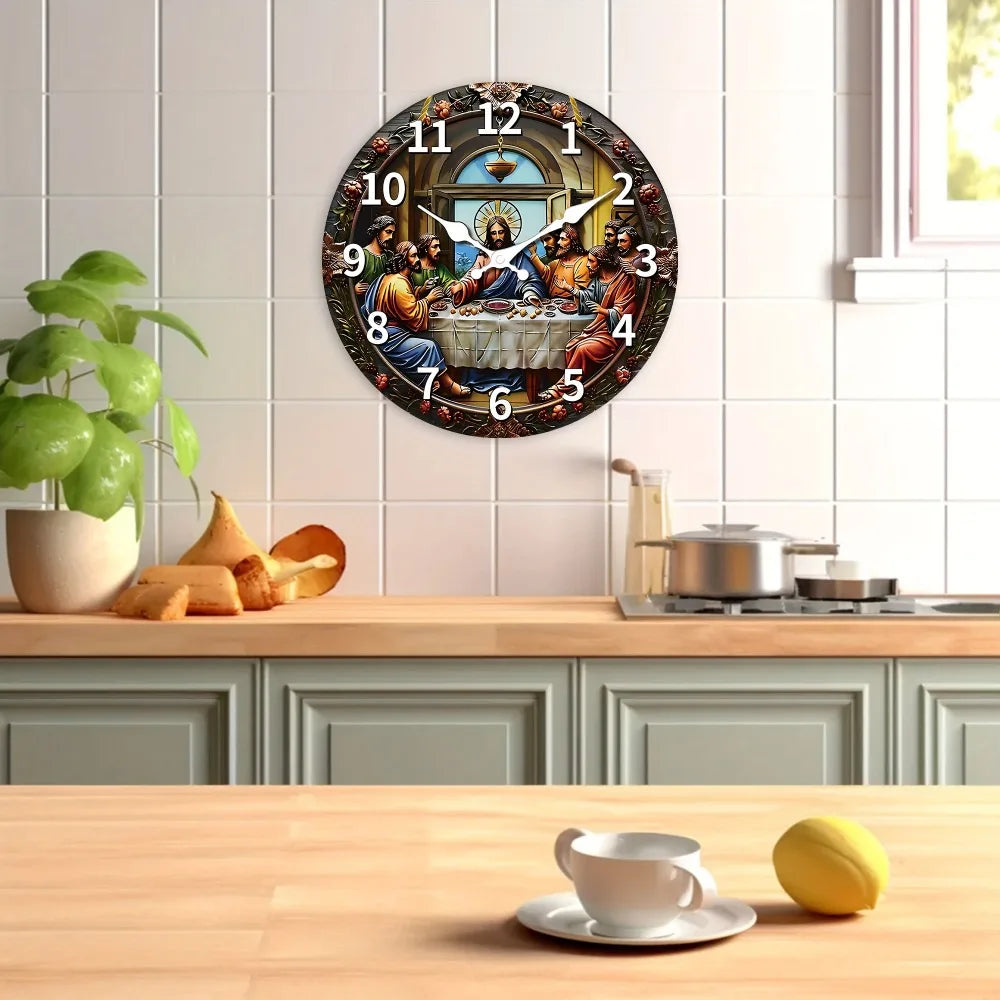 XMSJ Fantasy Themed Wooden Veneer Digital Wall Clock