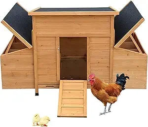 XMSJ WeatherproofAllSeasonVentilated Outdoor Chicken Coop HenHouse NestingBoxes