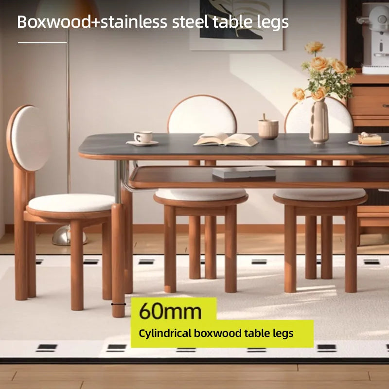 Fosanmi Modern Rock Slab Dining Table For Kitchen Dining