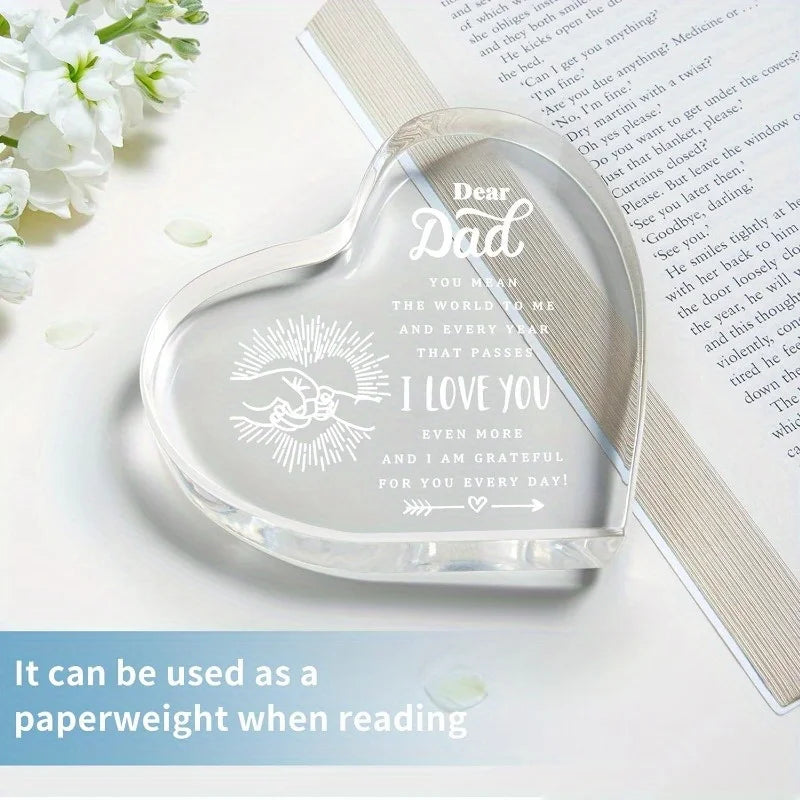 Engraved Dad Heart Sentimental Paperweight Gift For Every Occasion