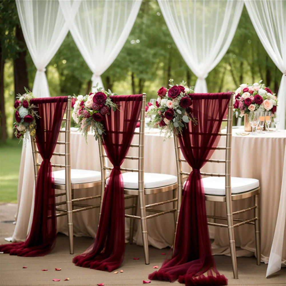Chiffon Chair Sashes for Wedding Decor Draping with Tie