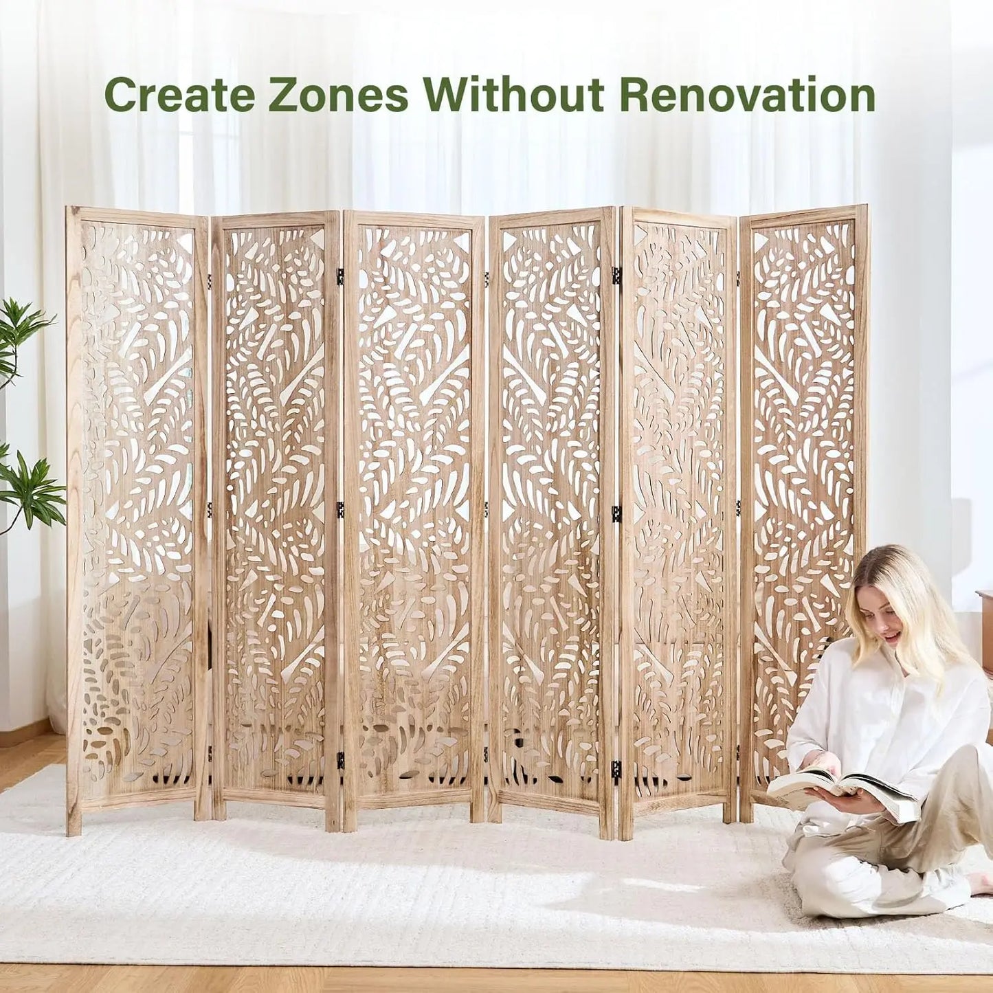 Folding Decorative Wood Screen Dividers Panel For Home Use
