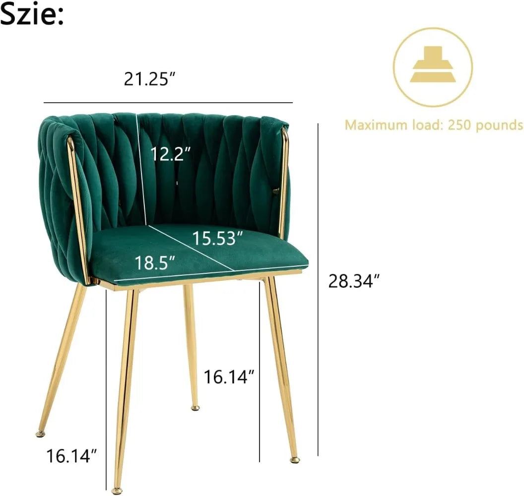 RBXC Velvet Upholstered Modern Accent Dining Chairs