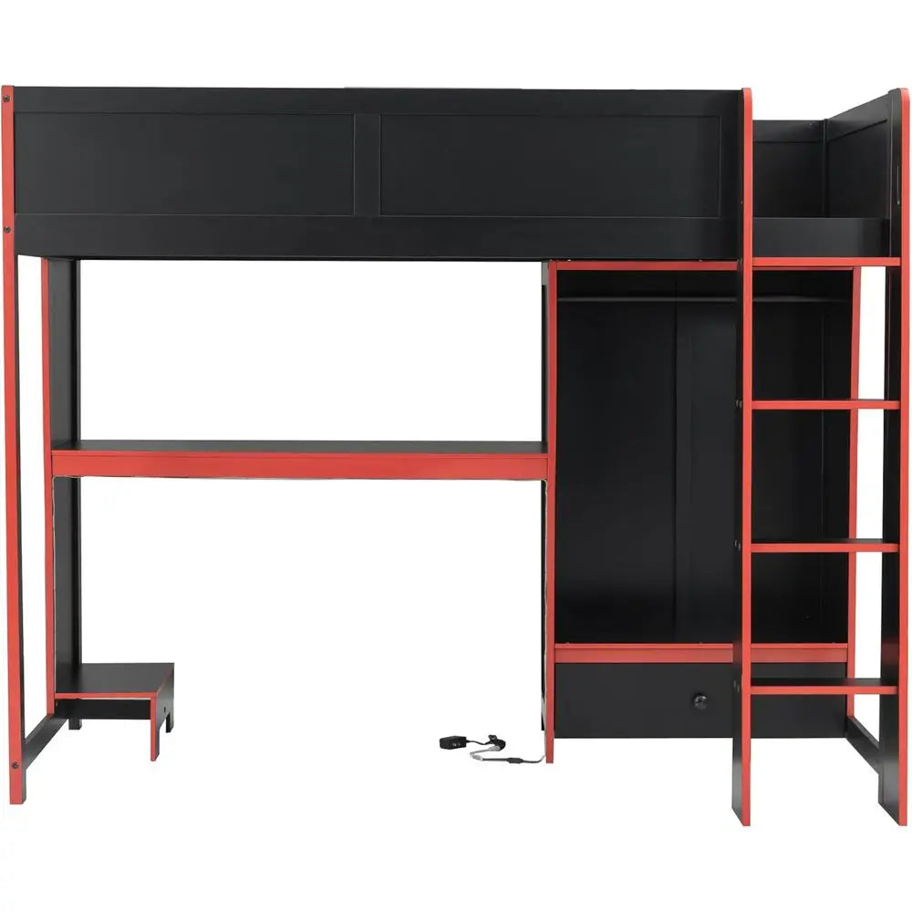 Luxurious Solid Wood Gaming Bed With Built In Desk