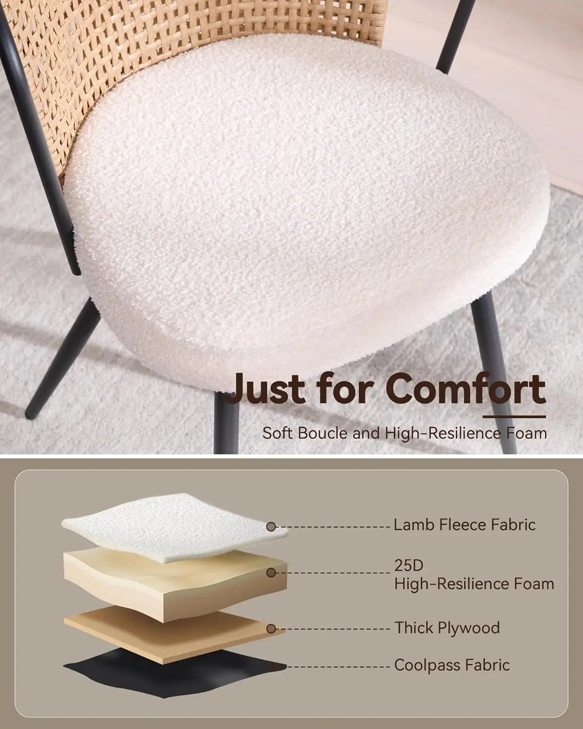 Dining Chair Set Modern Farmhouse Upholstered Wingback