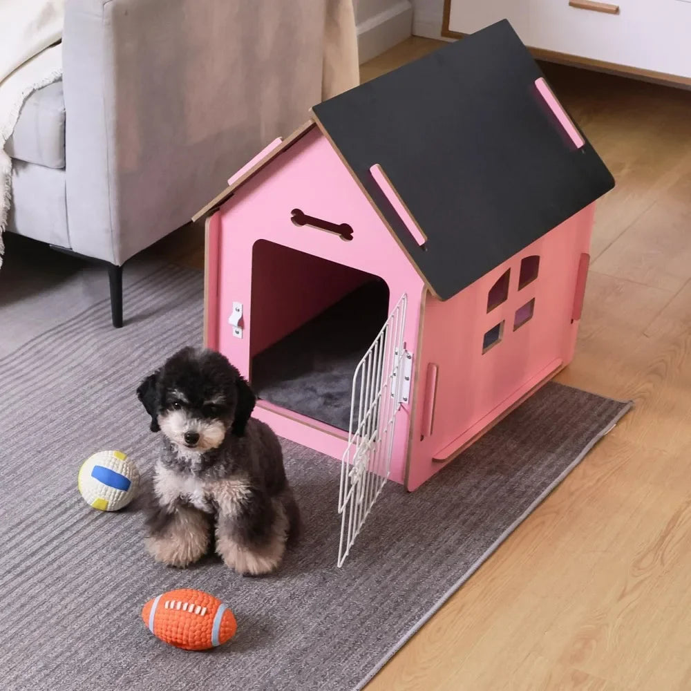 Cozy Wooden Indoor Dog House for Small Dogs and Cats Perfect Pet Bed