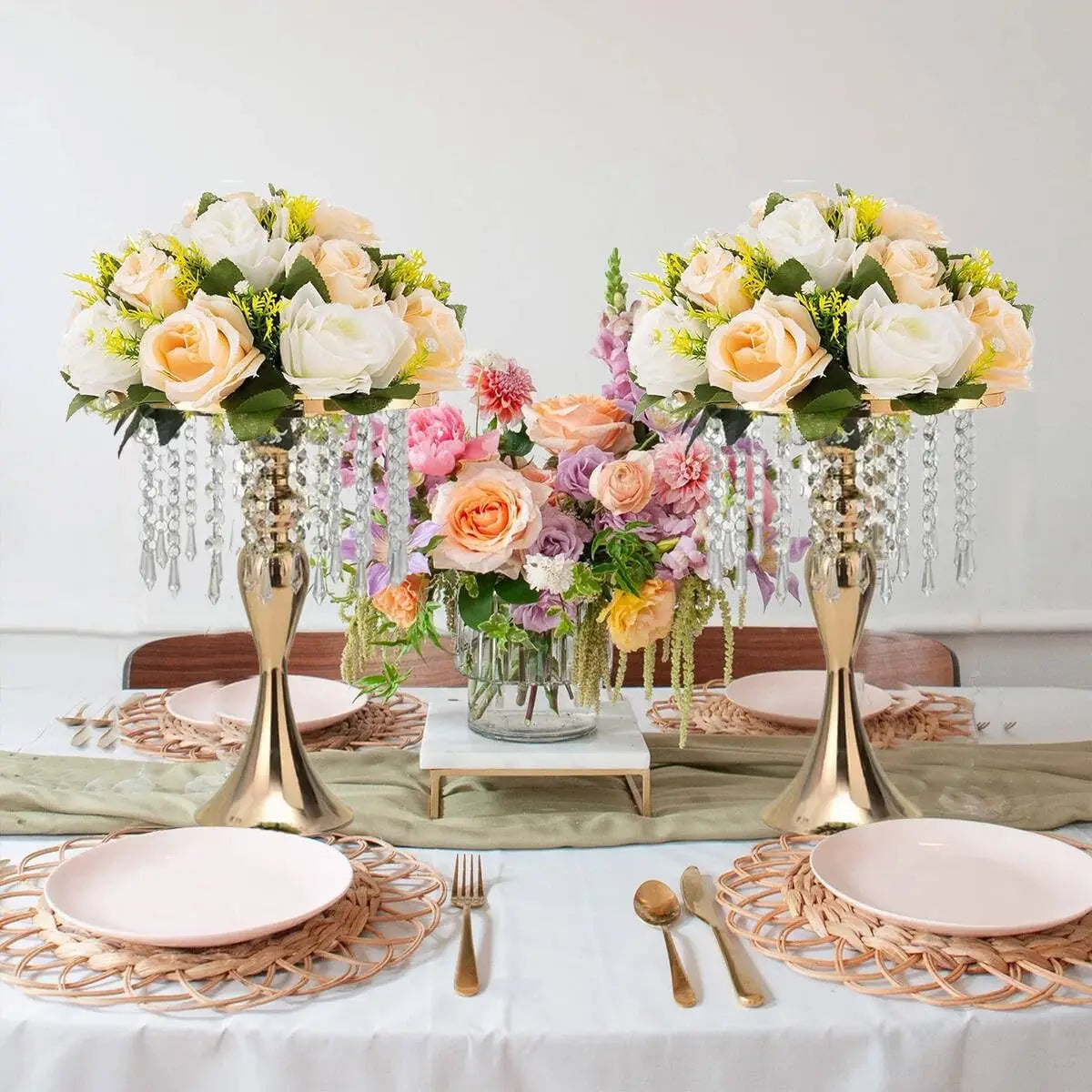 Guangdong 8 Piece Wedding Centerpiece Crystal Vase Set