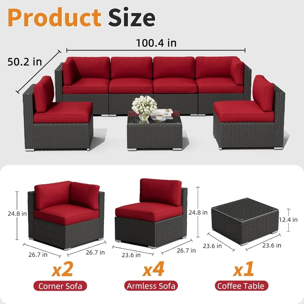 Outdoor Patio Furniture Set With Glass Top Table Cushions