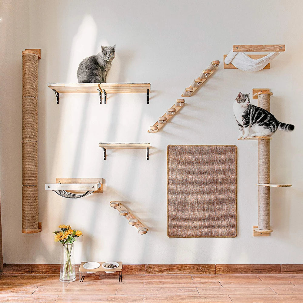 PETRAVELCN Cat Climbing Shelf Wall Mounted Scratching Post
