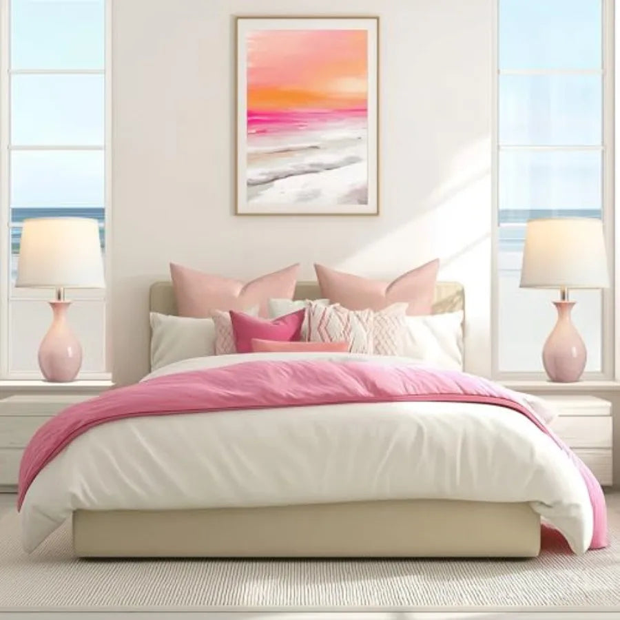 Modern Ceramic Table Lamps Set Of 2 For Bedroom And Living Room